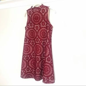 Eyelet Lace (Wine/Dark Red) Dress